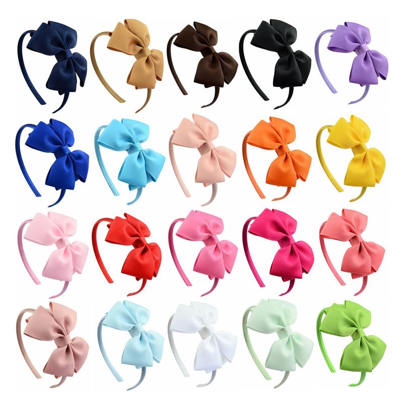 European And American Polyester Ribbed Children's Bow Headband Wholesale