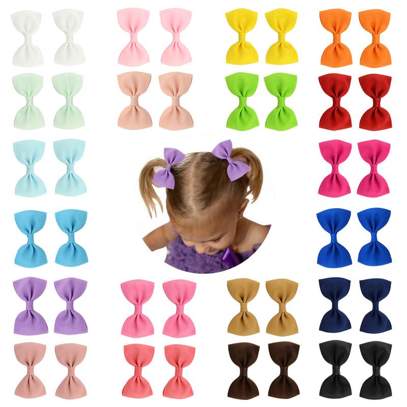 European And American Solid Color Children's Bow Cute Hairpin