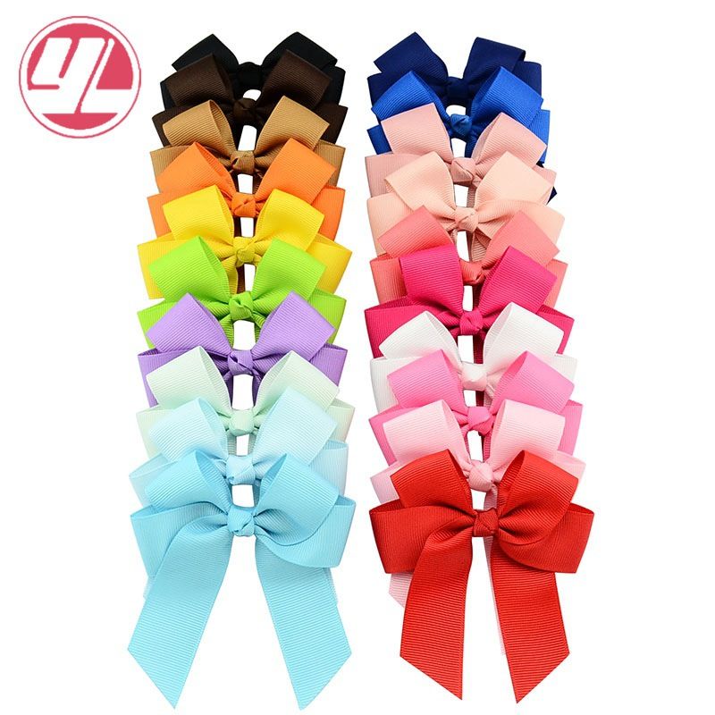 Fashion Streamer Polyester Ribbed Satin Ribbon Bow Hairpin