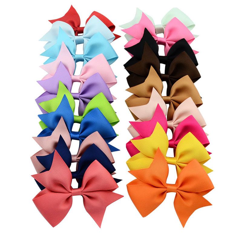 Fashion Solid Color Ribbed Ribbon V-shaped Bowknot Clip Children's Hair Accessories