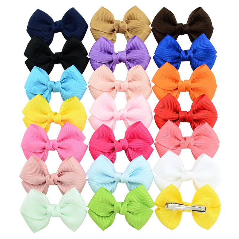 Fashion Children's Bow Hairpin Headdress Solid Color Flower Multicolor Hairpin