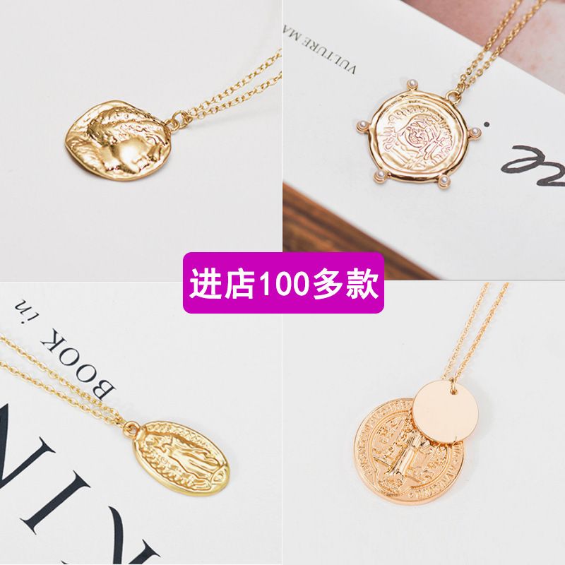 Coin Pendant Fashion Popular Clavicle Chain Pearl Necklace