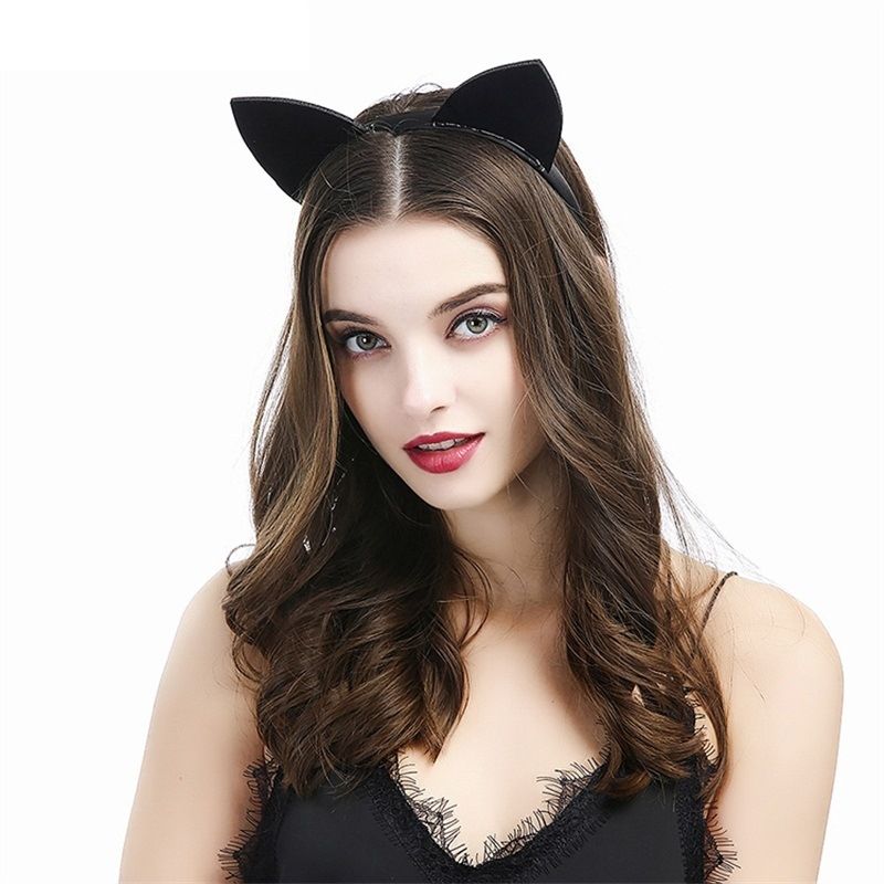 Nouveau Bandeau D&#39;oreilles De Chat Flocage Noir Sexy En Gros