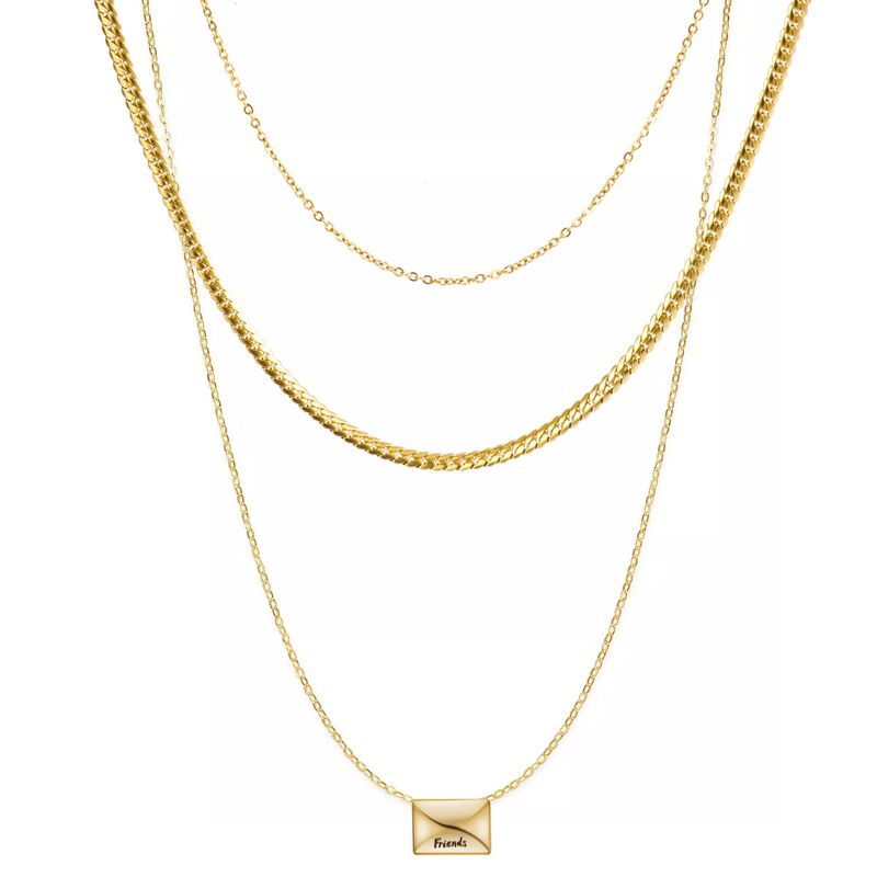 Fashion Geometric Stainless Steel Flat Snake Chain Necklace