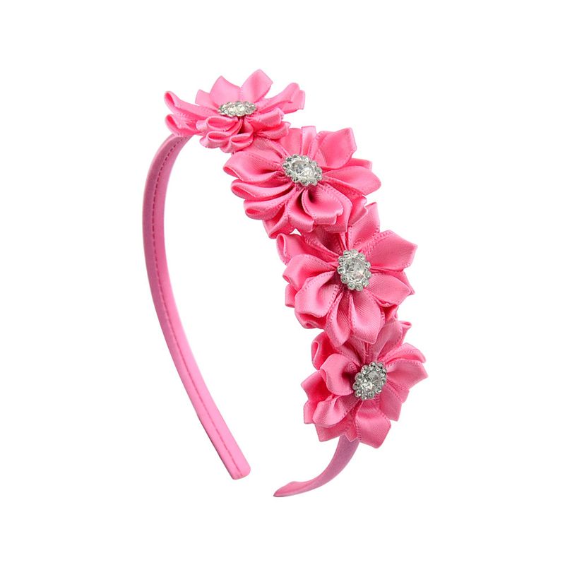 Diadema Para Niños, Venta Al Por Mayor, Diadema Hecha A Mano Con 4 Flores Poligonales Tachonadas De Diamantes