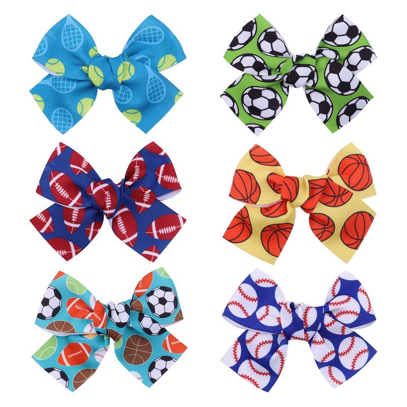 Spring And Summer Printing Bow Hairpin Cute Girl Tie Ponytail Headdress Wholesale