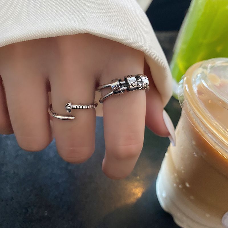 Fashion Simple Geometric Opening Simple Hollow Star Pattern Finger Ring