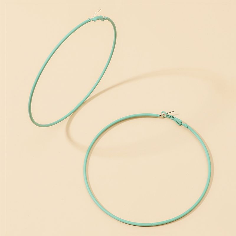 Simple White Oversized Rubber Painted Copper Earrings Wholesale