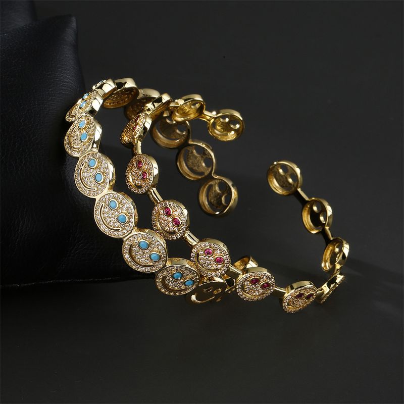 Fashion Smiley Face Bracelet Copper Micro-inlaid Zircon Jewelry