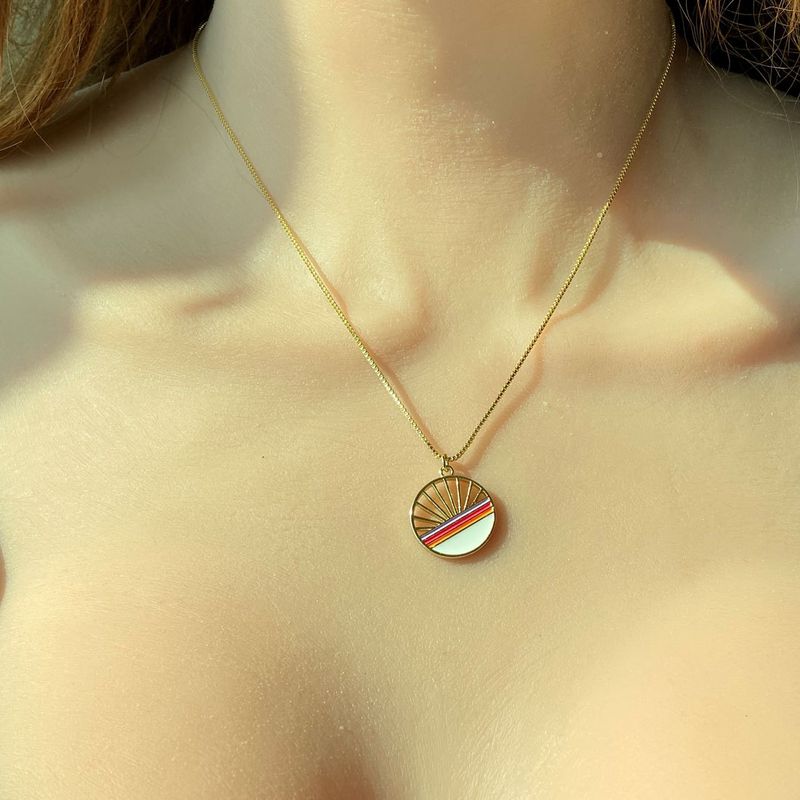Simple Copper Fashion Female Pendant Dripping Oil Necklace