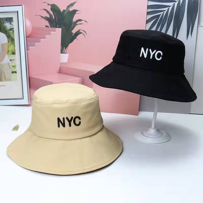 Korean Version Simple Letter Nyc Embroidery Hats Fisherman Hats
