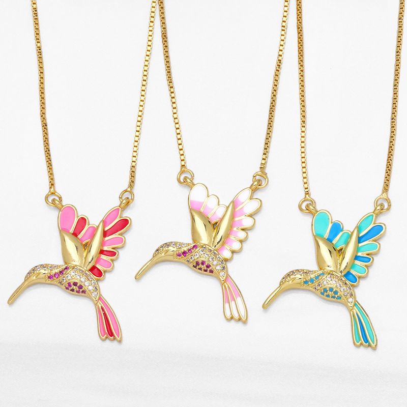 Fashion Animal Copper 18k Gold Plated Pendant Necklace In Bulk
