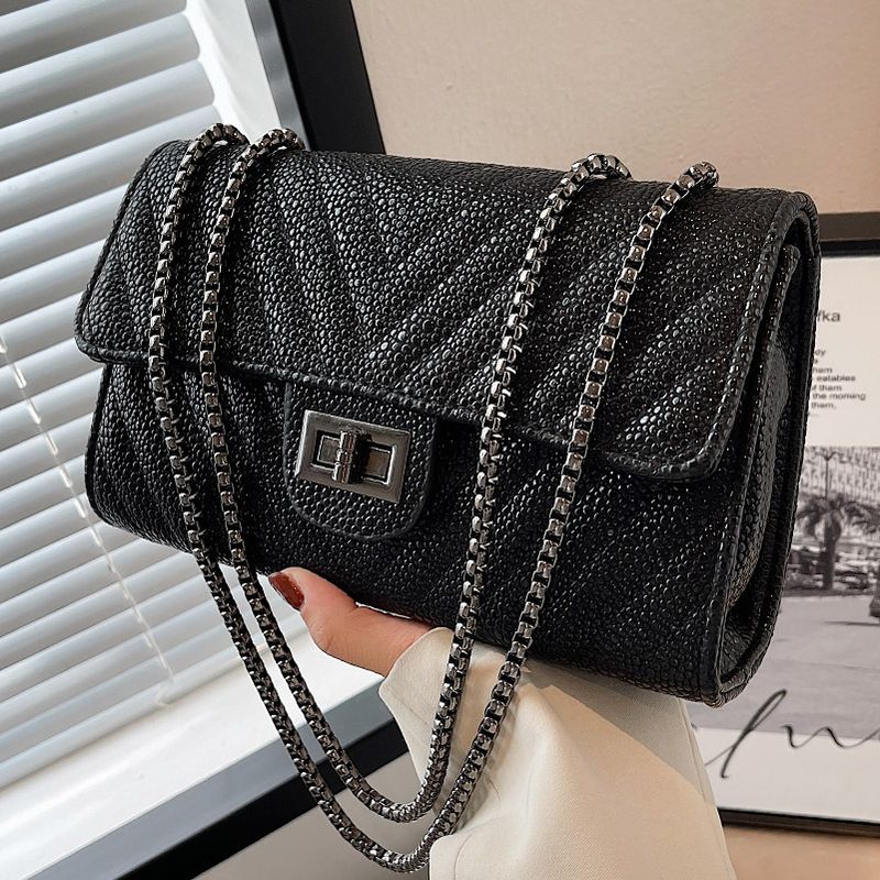Women's New Fashion Texture Rhombus Chain Single-shoulder Messenger Bag