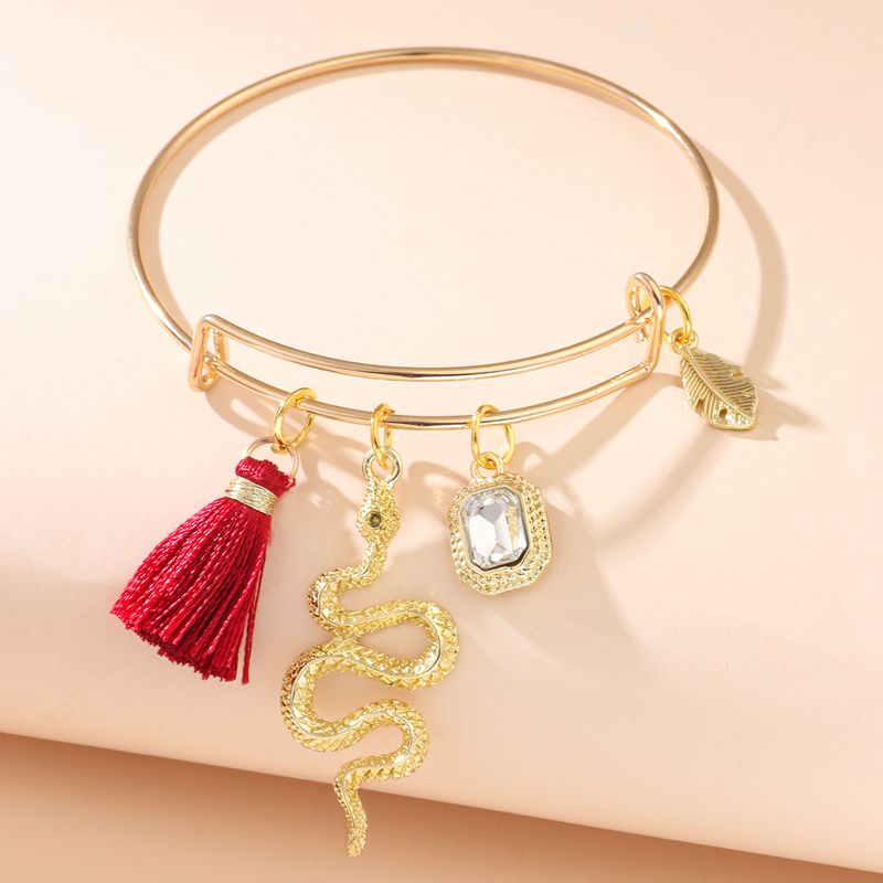 Retro Bracelet Gold Snake Rhinestone Tassel Fashion Alloy Bracelet