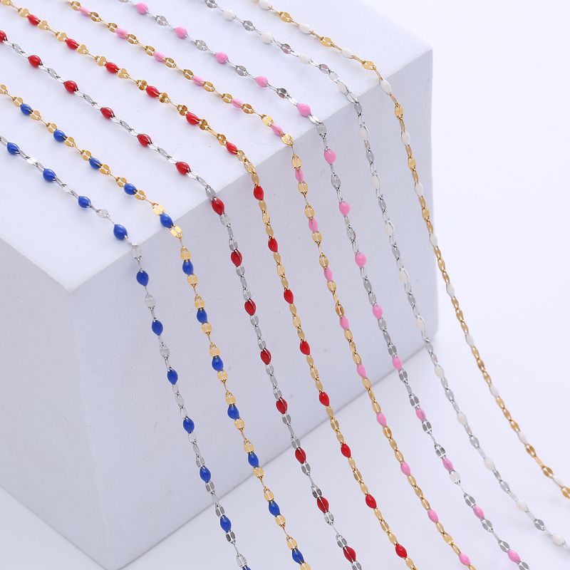 Einfacher Stil Geometrisch Rostfreier Stahl Epoxid Kette Halskette