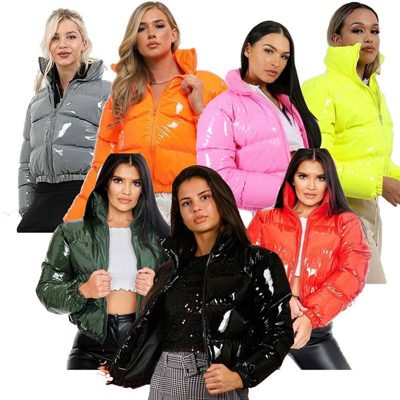 Women's Fashion Solid Color Zipper Down Jacket