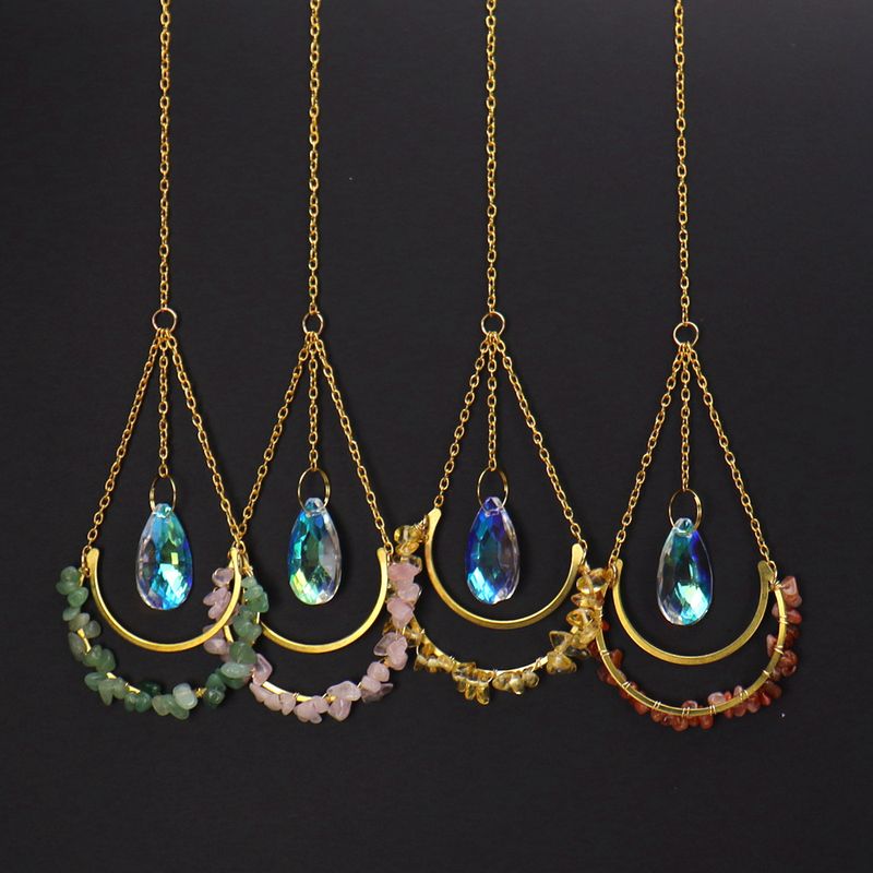 Fashion Water Droplets Artificial Crystal Copper Pendant 1 Piece