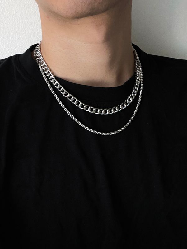 Punk Geometrisch Eisen Überzug Männer Halskette