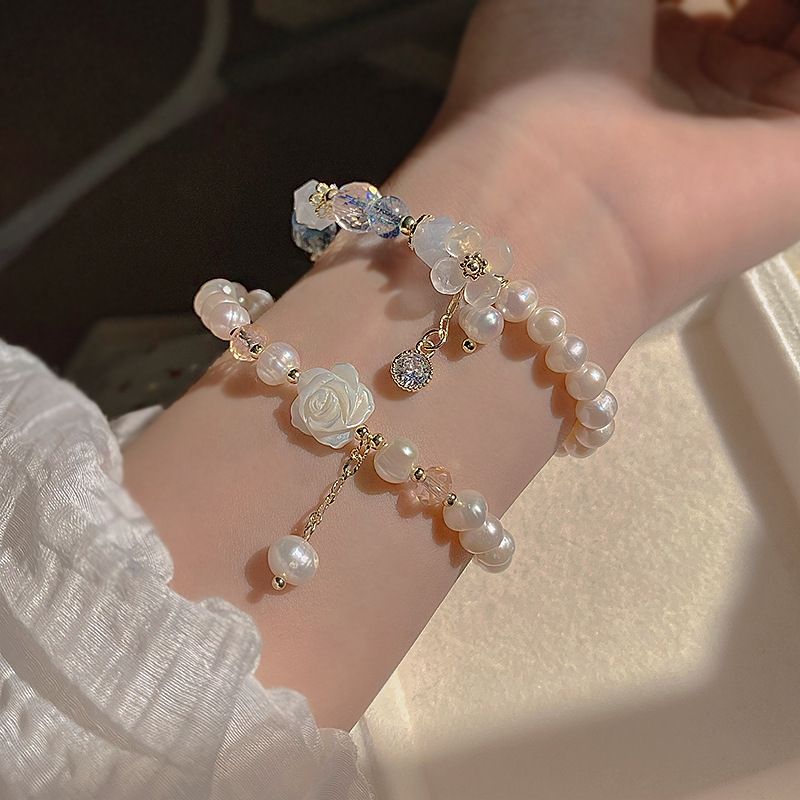Élégant Fleur Perle Perlé Bracelets