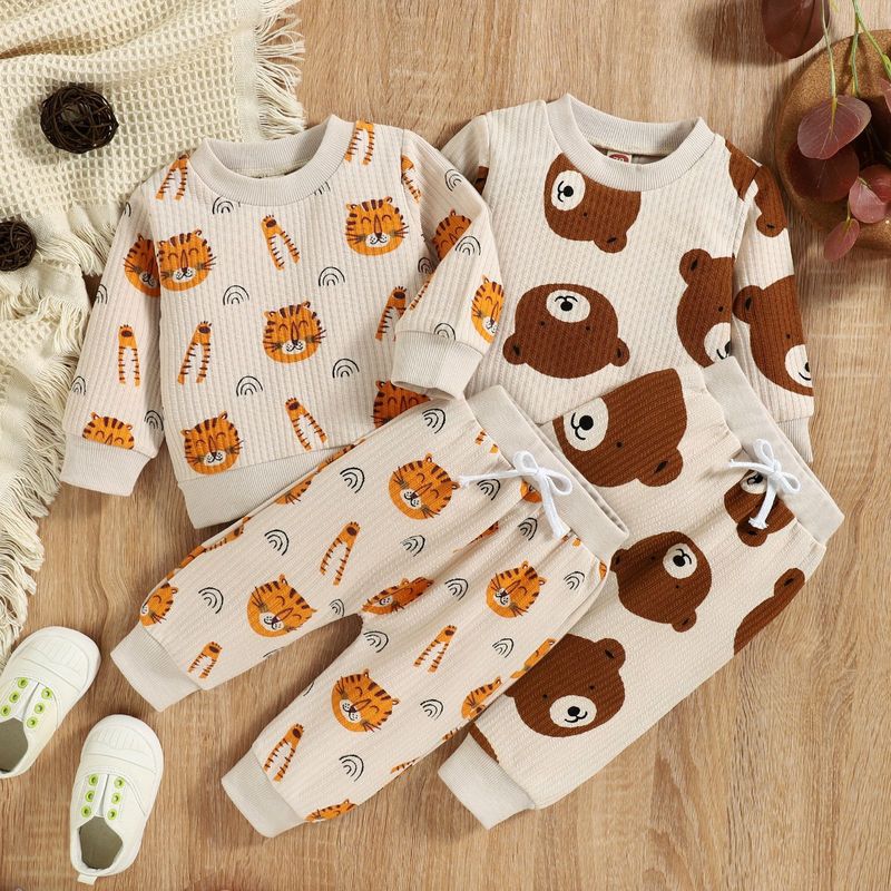 Casual Cartoon Cotton Boys Clothing Sets