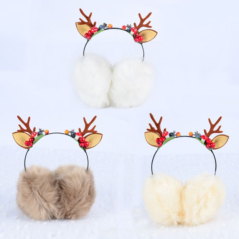 Christmas Winter Antlers Berry Earmuffs Cute Girl Warm Earmuffs Earmuff Autumn And Winter Ear Covers Stall Wholesale