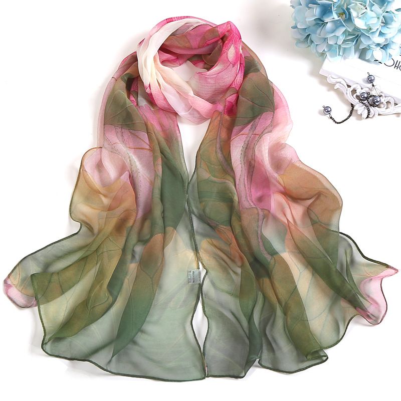 Women's Vacation Color Block Floral Polyester Silk Scarves