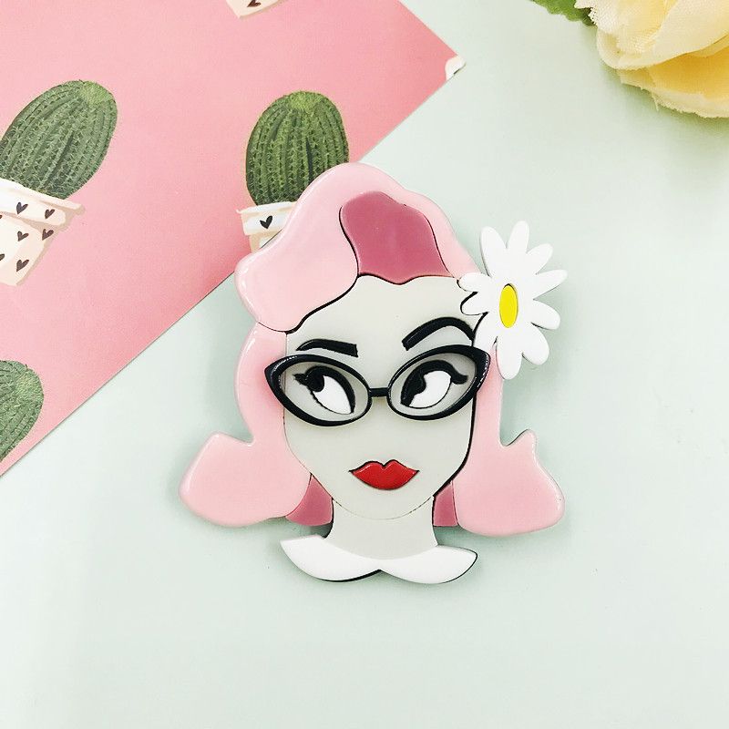 Moda Personaje Animado Arílico Mujeres Broches