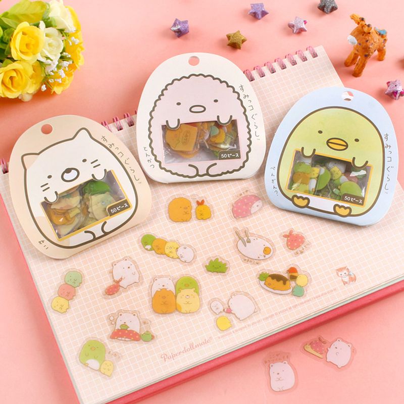 Bolsa De Papel Pegatina De Pvc Transparente De Dibujos Animados Lindo 1 Juego