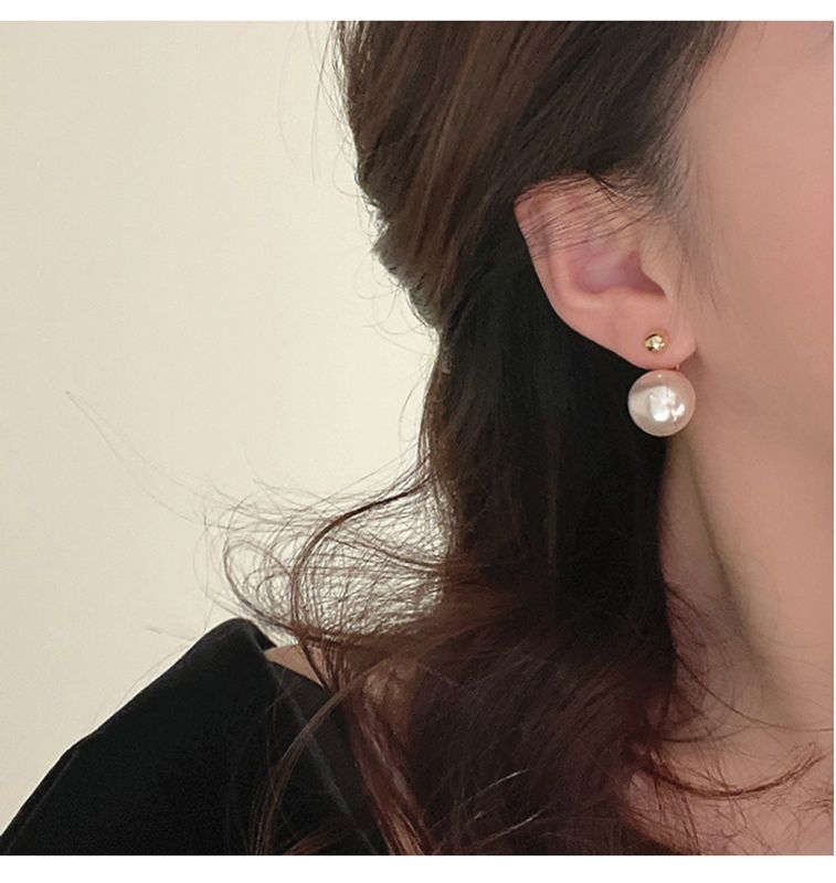 Elegante Geométrico Aleación Embutido Perlas Artificiales Mujeres Aretes 1 Par