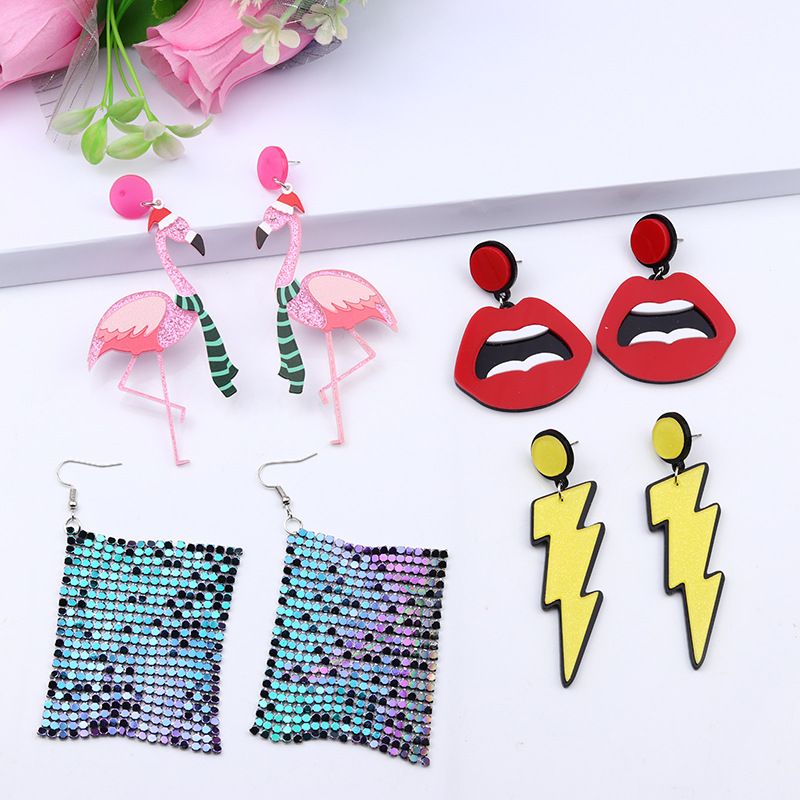 Simple Style Lightning Arylic Stoving Varnish Women's Earrings 1 Pair