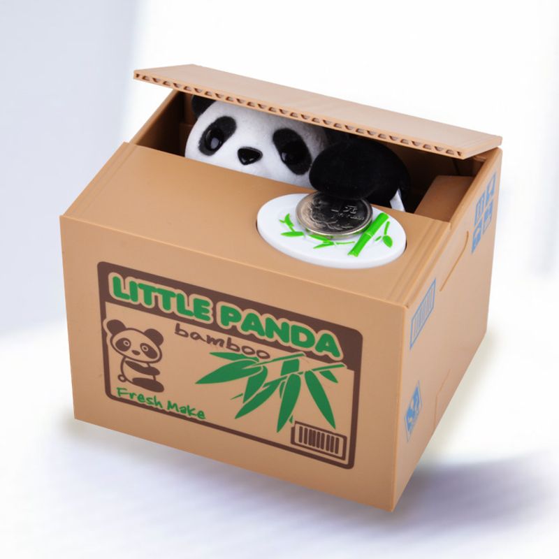 New Creative Steal Coin Cute Panda Cat Savings Box Wholesale