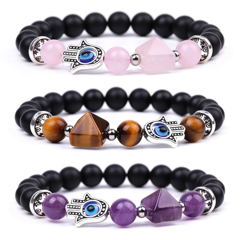 Moda Ojo Del Diablo Palma Cristal Artificial Piedra Irregular Con Cuentas Pulido Pulsera 1 Pieza