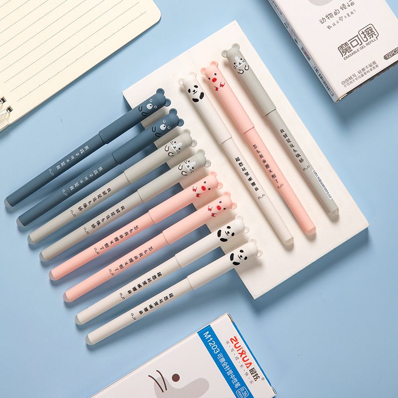 Cute Pupils Crystal Blue Erasable Gel Pen Ball Pen 1 Set