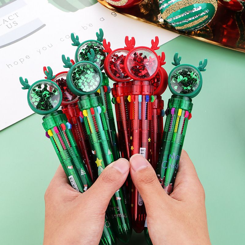 Nette Weihnachten Versenkbare Student Multi-farbe Kugelschreiber Stift 1 Stück