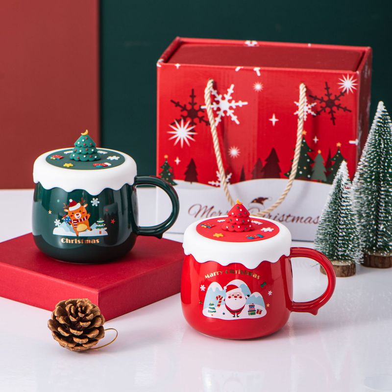 Navidad Lindo Árbol De Navidad Letra Estrella Cerámica A Diario Taza 1 Pieza