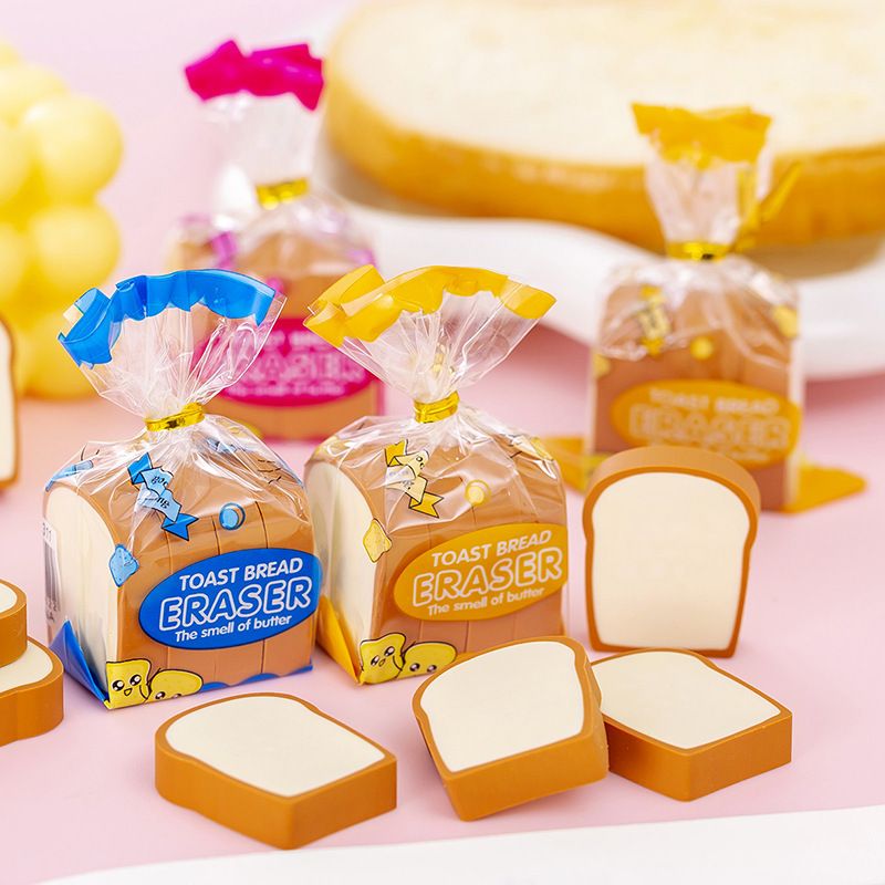 Creative Cute Toast Bread Eraser Student Creativity Stationery Wholesale