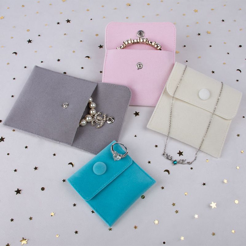 Simple Style Solid Color Flannel Jewelry Packaging Bags