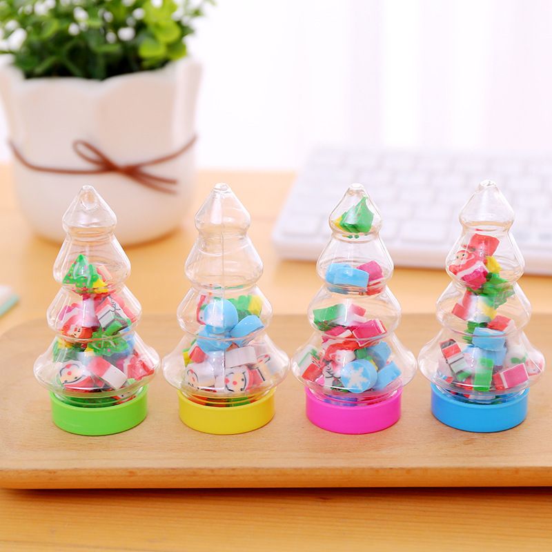 Cute Christmas Tree Shape Bottle Eraser Gift Student Stationery Wholesale