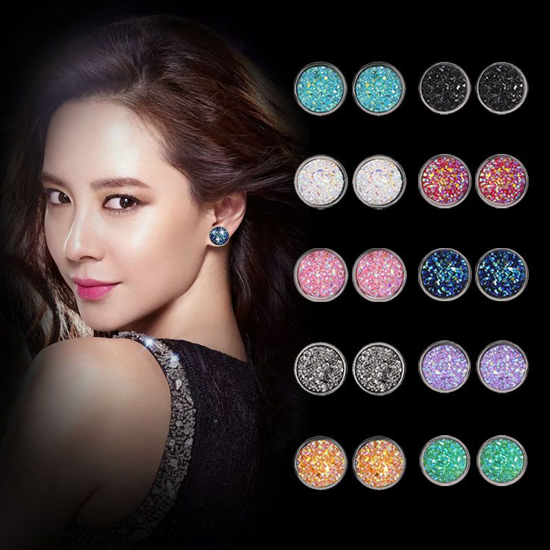 Sweet Geometric Alloy Inlay Artificial Pearls Women's Ear Studs 6 Pairs