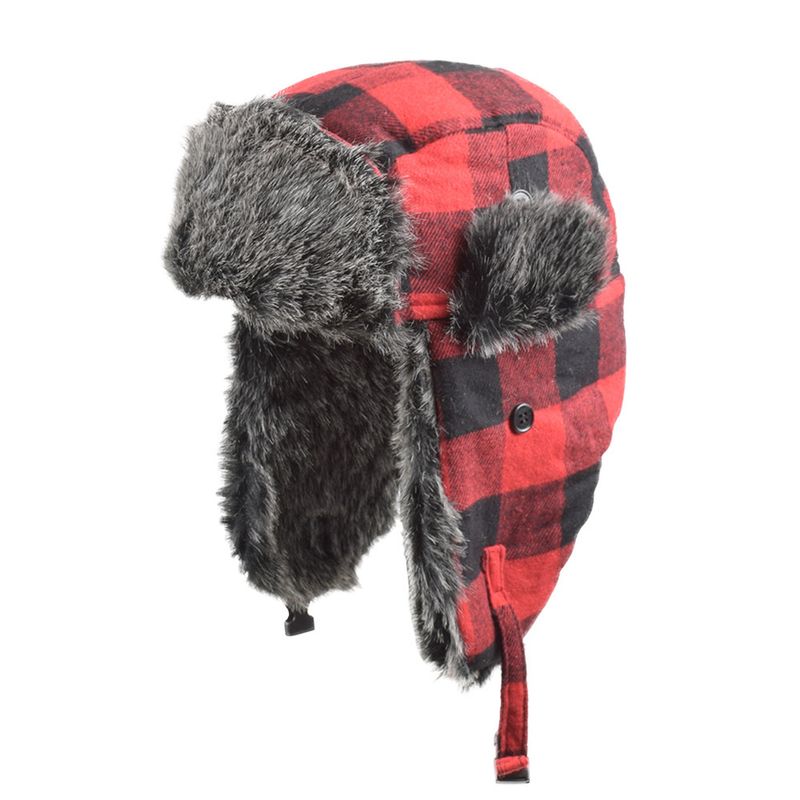 Unisex Fashion Tartan Sewing Trapper Hat