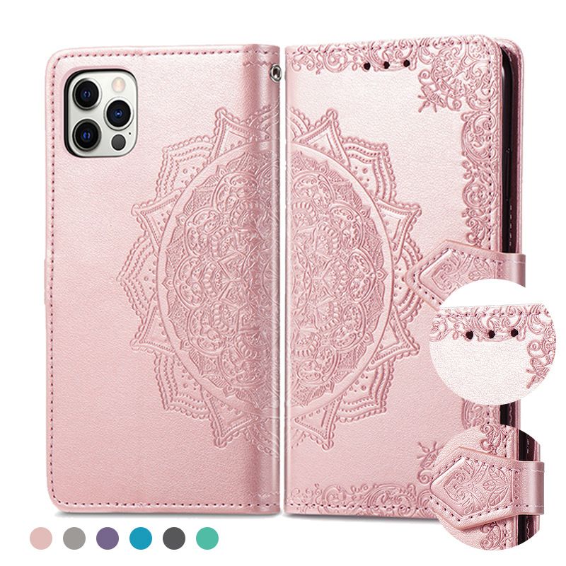 Retro Solid Color Flower Pu Tpu  Millet   Phone Accessories