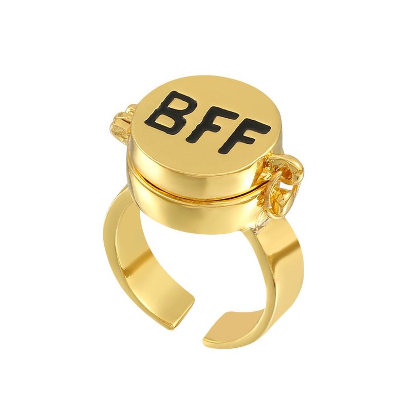 Fashion Letter Alloy Plating Unisex Rings
