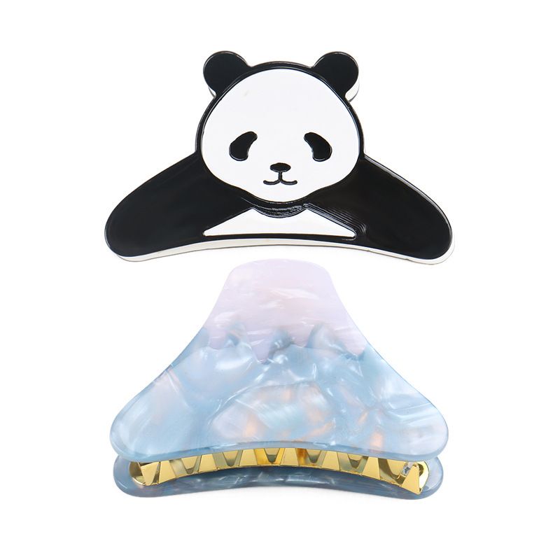 Mode Panda Acetatplatten Handgemacht Haarkrallen 1 Stück