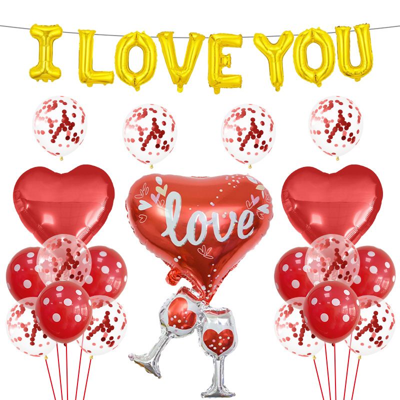 Valentine's Day Letter Heart Shape Aluminum Film Valentine's Day Balloons 1 Set