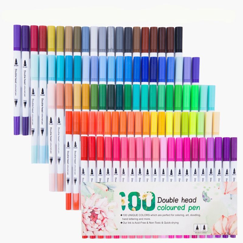 Double Head Hook Line Soft Head Watercolor Painting Kit