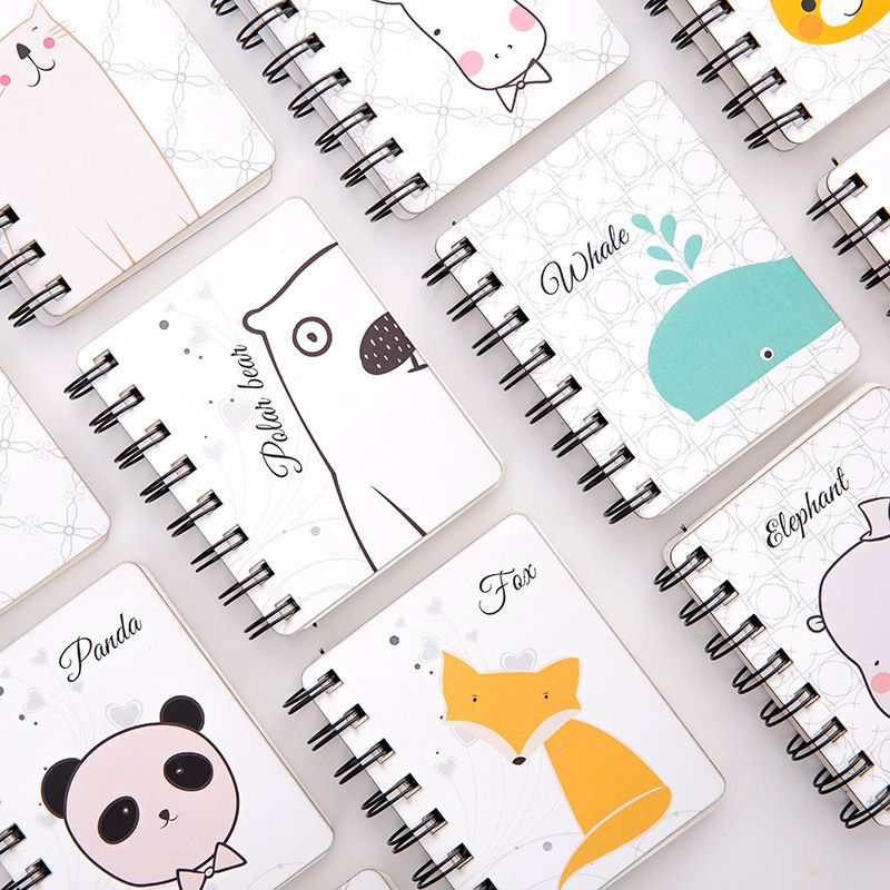 Cute Cartoon Animal Flip Coil Mini Portable Notebook Pocket Notepad Wholesale