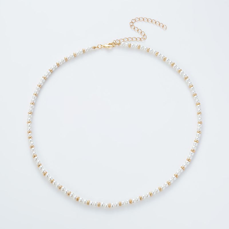 Mode Runden Vergoldet Halskette Perlen Künstliche Perlen Perle Halsketten 1 Stück