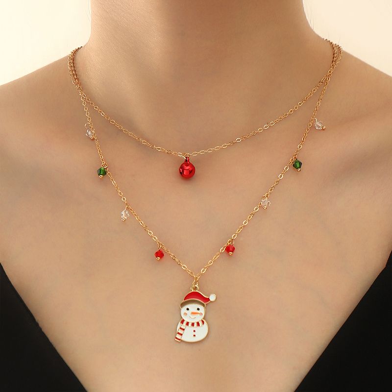 Fashion Snowman Metal Wholesale Layered Necklaces