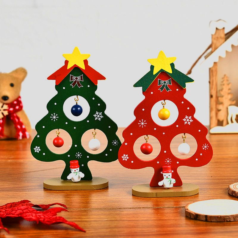 Christmas Cute Christmas Tree Wood Party Decorative Props 1 Piece