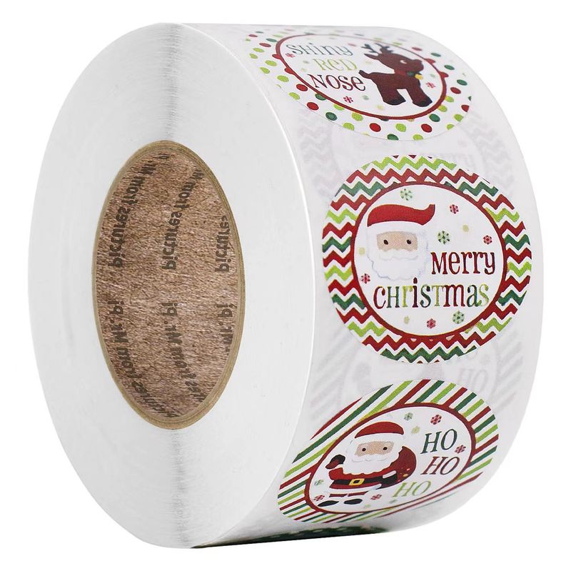 Cute Christmas Holiday Decoration Gift Series Roll Sticker Labels